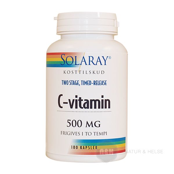 C-vitamin two stage 500 mg Solaray 180 stk.